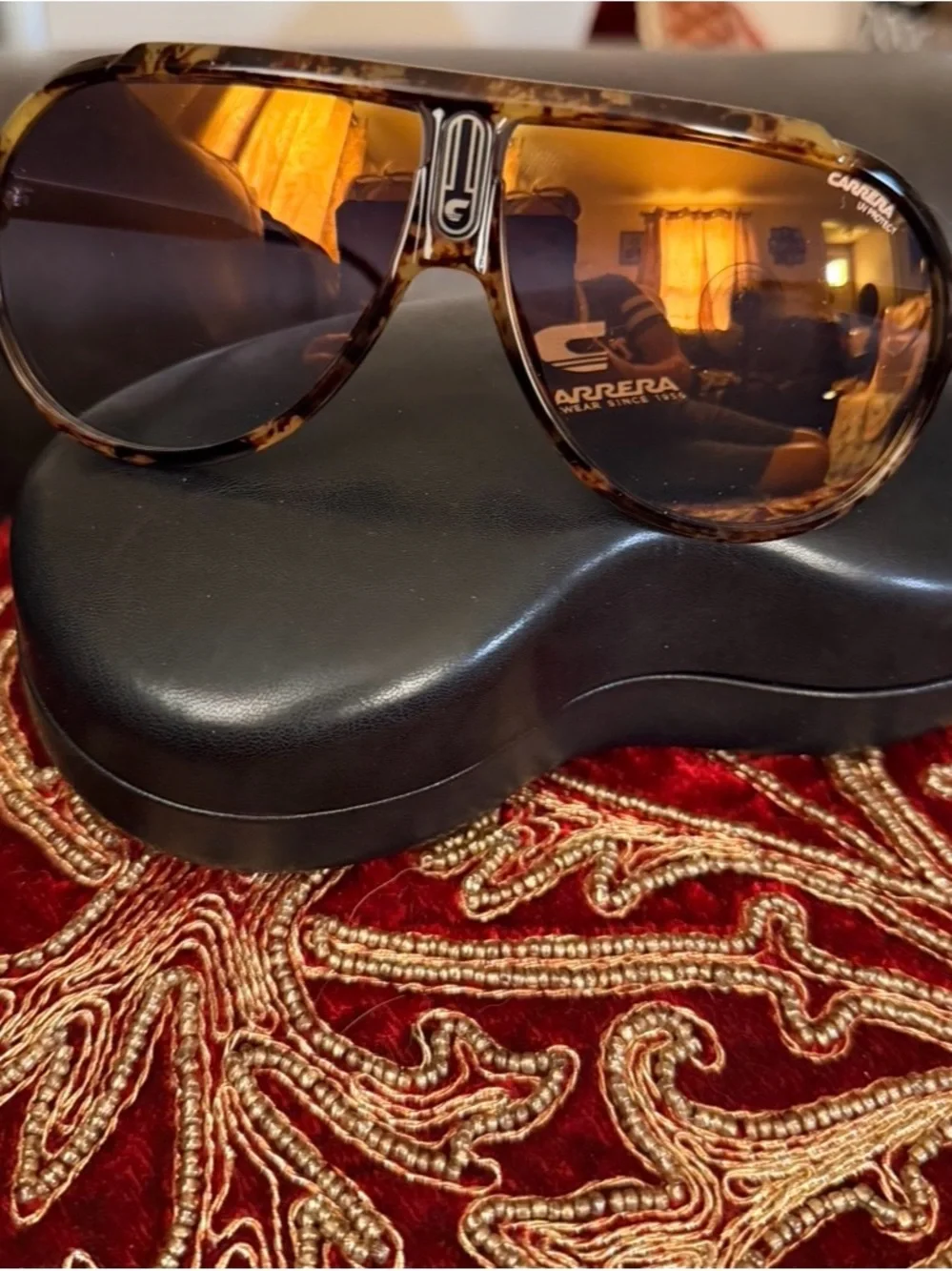 Carrera Tortoiseshell Endurance Aviator Sunglasses - Brown Lenses